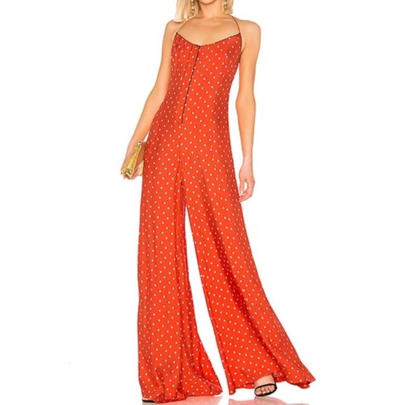 Alexis Holland Jumpsuit Mandarin Shell Red Size XS